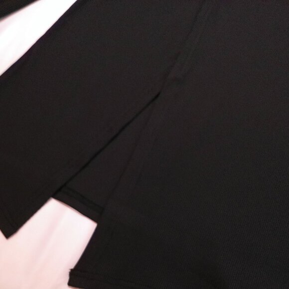 Mock Turtleneck Black 2XL ribbed knit top long sleeve pullover slim fit - Picture 2 of 5